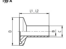 21205 Патрубок-C-Кламп DN 1/4" - 3/4"