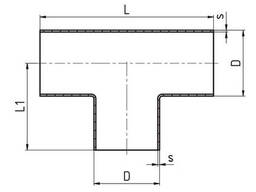 30410 AS Тройник (Т-деталь) С-С-С длинный — AISI 316L