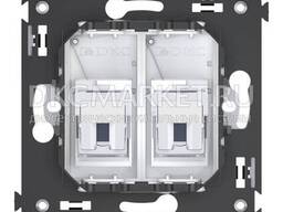 4400314 Телефонная Розетка Rj-12 В Стену Двойная, "Avanti", "Белое Облако"