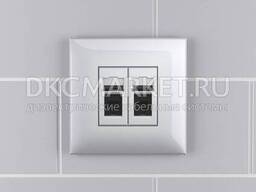 4404314 Телефонная Розетка Rj-12 В Стену Двойная, "Avanti", "Закаленная Сталь"