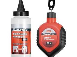 84855 Шнур разметочный в пластмассовом обрезиненном корпусе, порошок красный// Matrix