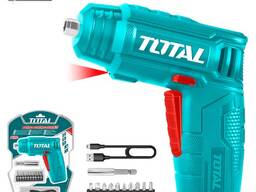 Аккумуляторная отвёртка TOTAL TSDLI0402, 4V, 4 Нм, 10 бит