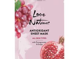 Антиоксидантная тканевая маска с гранатом и виноградом Love