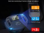 Авто USB зарядка в прикуриватель с вольтметром быстрая QC3 Type-C - фото 2