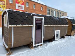 Баня бочка, квадро-бочка, мобильная баня, баня вагон, фурако