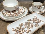 Белый чайно-столовый сервиз с карамельным орнаментом Vassila - фото 3