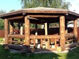 Беседка из оцилиндрованного или рубленного бревна - фото 1