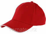 Бейсболки 6-панельные, 100% хлопок, красная - фото 1