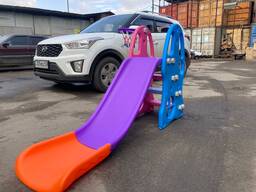 Большая детская игровая горка удлиненная баскетбольное кольцо.