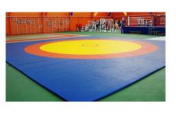 Борцовский ковер трехцветный 12 х 12 м с покрышкой, толщина