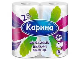 Бумажные полотенца Карина 2 рулона (перья)