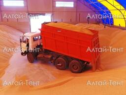 Быстровозводимые ангарыдля хранения зерна, напольные зерносклады.