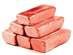 Чушка-слиток медный Размер: 100-400 мм, Марка: МФ9; М1; М1Е; М1р; М2; М2р; М3; МФ10; М00к