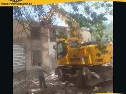 Демонтаж, Разрушение, Снос зданий и сооружений, домов с вывозом мусора.