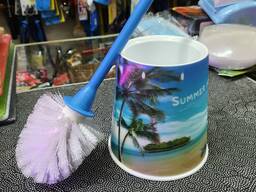 Ершик для унитаза в туалет, пляж и пальмы 3D