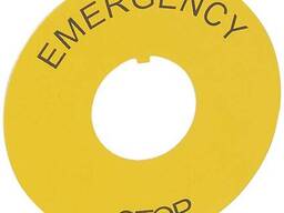 Этикетка Круглая 60Мм Надпись "Emergency Stop" Желт. Osmoz 024176