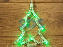 Фигура светодиодная "Елочка" на присоске с подвесом, цвет. ..