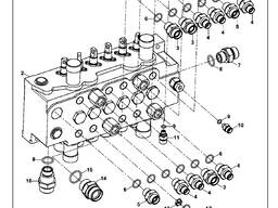 Гидравлический распределитель передний, задний на экскаватор-погрузчик Hidromek 102B, 102S
