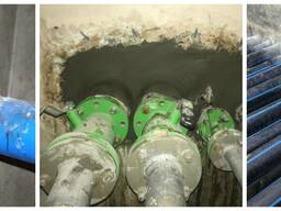 Гидроизоляция тайротных отверстий и вводов коммуникаций.