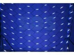 Гирлянда - сеть 2x1,5м, черный Каучук, 288 Led Белые/Синие