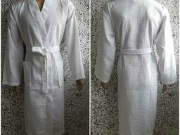 Халаты вафельные белые и тёмно-синие