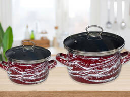 Кастрюля стальная эмалированная серии "Шейк"