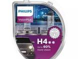 Комплект галогенных ламп 2шт H4 12V 60/55W P43T Visionplus (На 60% больше света на. .. - фото 3
