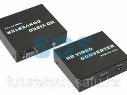 Конвертер HDMI на VGA + Стерео 3,5 мм, металл Rexant