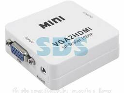 Конвертер VGA + Стерео 3,5 мм на HDMI, пластик, белый Rexant