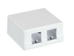 Корпус настенной розетки, под 2 модуля Keystone, белый,10 шт