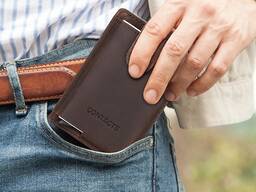 Кожаный бокс для карт Contacts - кардхолдер/Подарок/Оригинал/RFID