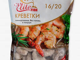 Креветки свежемороженые EliteFish Econom, без головы, в панцире 16/20,1кг