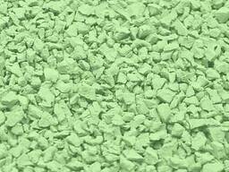 Крошка резиновая фракции 0—15 мм, бежевая; желтая; зеленая