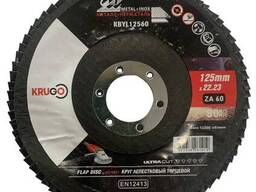 Круг лепестковый торцевой 125х22mm Р60 Krugo KBYL12560