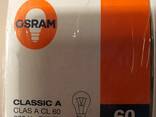 Лампа накаливания OSRAM 60W, лампочка топ качество - фото 2
