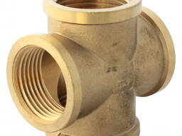 Латунный крест D1= 1/2"; 3/4"; 15…, D2= 15-50 мм, Вид: двухплоскостная в Петропавловске