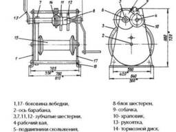 Лебедка Ручная Барабанная Тл-2А