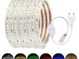 Лента светодиодная 220 в. В ПВХ оболочке LED лента SMD 5050. 9 цветов - фото 1