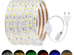 Лента SMD 5050, 220 v в ПВХ оболочке, лента светодиодная