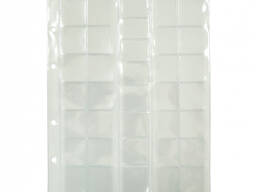 V prodazhe Лист для монет 200х250 мм. , скользящий на 28 ячеек, комбинированный (5 шт. )