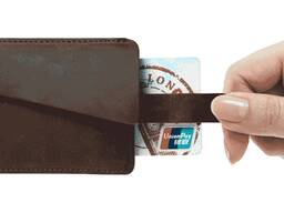 Маленькое кожаное портмоне "Retro". Кардхолдер. Картхолдер. Рассрочка.