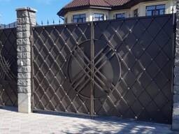 Металлические распашные кованые ворота (откатные). Установка бесплатно