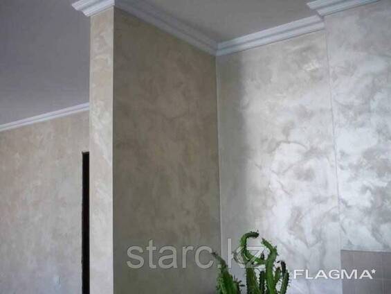 Мокрый шелк 3 кг декоративная краска "Lux Satin" Кристал