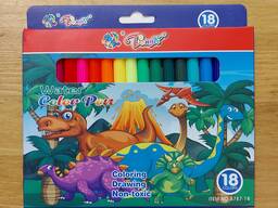 Набор цветных фломастеров "Tongdi". 18 цветов. Разноцветные. Non-toxic