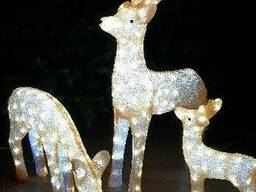 Новогодняя led фигура Семья олений, 100 см