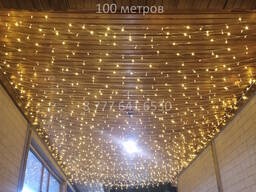 Новогодняя светодиодная гирлянда "Нить" 100 метров, тёплый свет