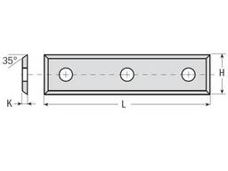 Нож твердый сплав c тремя отверстиями 49,5х12х1,7 Dimar C80358958