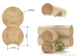 Домокомплекты из оцилидрованных бревн 22(D)х6000-9000(L) мм естественной и камерной сушки