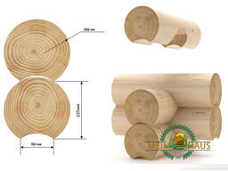 Домокомплекты из оцилидрованных брев 28(D)х6000-9000(L) мм, естественной и камерной сушки.