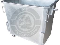 Оцинкованные евроконтейнер 1,1 куб. (без крышки, с колесами)